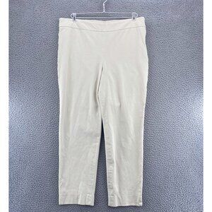Talbots Pants Womens 16 Catham Ivory Ankle Skinny Leg Stretch Everyday Casual